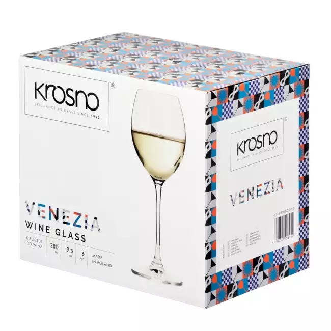 Kieliszki do wina białego Krosno Venezia 280 ml opakowanie